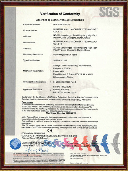 IN-CS-5805-22004 Hunan Hualu Applying for Domestic Certificate